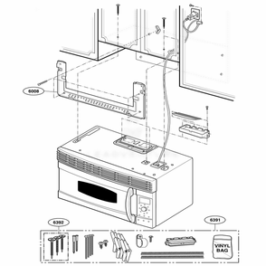 Installation Parts Diagram and Parts List for SCA1001HSS ASBEGEU LG Wall Oven
