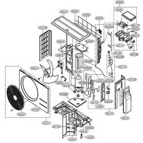 Outdoor Unit Diagram and Parts List for LAU090HYV AWHBEUS LG Air Conditioner