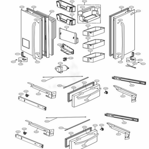 Door Parts Diagram and Parts List for 71073 ASTCSE3 LG Refrigerator