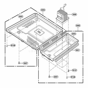 Base Plate Parts Diagram and Parts List for 62464 CB6ESEA LG Wall Oven