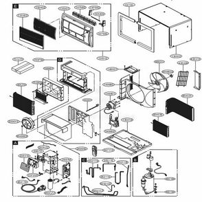 Main Diagram and Parts List for UE12D33C ASWAFRD LG Air Conditioner