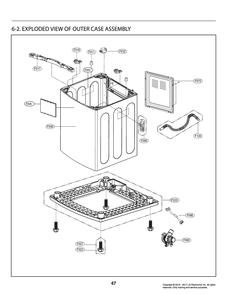 Outer Case Assembly Diagram and Parts List for T1789EFHT ABWETUS LG Washer