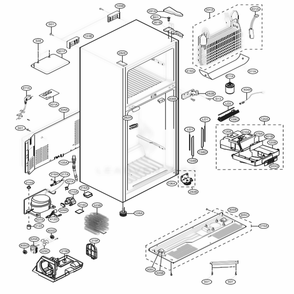 Case Parts Diagram and Parts List for 79439 AWBCSE5 LG Refrigerator