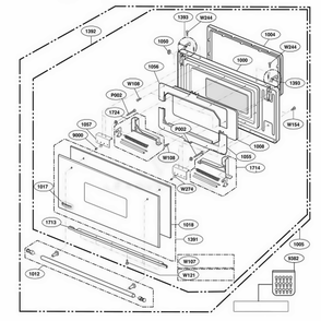 Door Parts Diagram and Parts List for ZSC2001FSS ASTLGEU LG Range