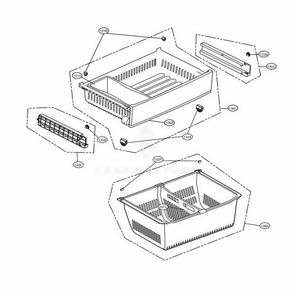 Freezer Parts Diagram and Parts List for LFX28978SB AWBCNA4 LG Refrigerator