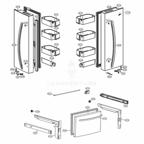 Door Parts Diagram and Parts List for LFNS22520S ASTCNA4 LG Refrigerator