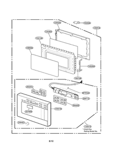 Door Parts Diagram and Parts List for LTM9000ST-01  LG Microwave