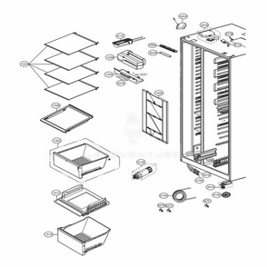 Refrigerator Compartment Diagram and Parts List for 51833 ASTCSE5 LG Refrigerator