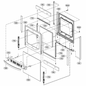 Door Parts Diagram and Parts List for LRG3093SB FBKELGA LG Range