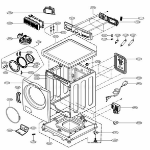 Cabinet And Control Panel Assemlby Diagram and Parts List for WM3700HVA ASSEUUS LG Washer