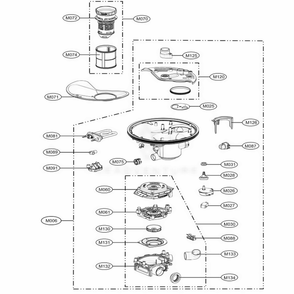 Sump Assembly Diagram and Parts List for 39232533 ASTEEUS LG Dishwasher