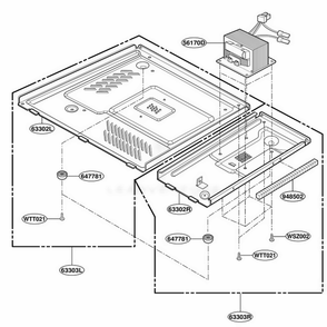 Base Plate Parts Diagram and Parts List for MT2145SJQ MWEWRP LG Microwave