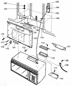 Installation Diagram and Parts List for 7218965381  Kenmore Microwave