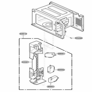 Latch Board Parts Diagram and Parts List for 88929 BKESEC LG Range