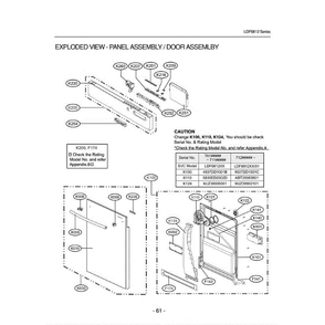 Section 1 Diagram and Parts List for LDF8812ST ASTEEUS LG Dishwasher