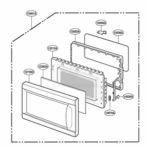Door Parts Diagram and Parts List for 61282 AMWESEA LG Range