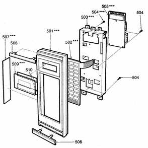 Control Panel Diagram and Parts List for 7218853180  Kenmore Microwave