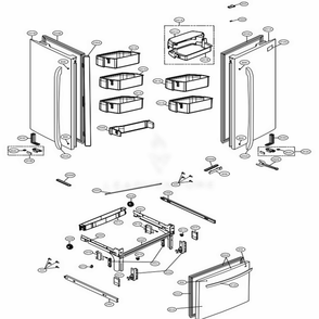 Door Parts Diagram and Parts List for 74015 ANSCSE1 LG Refrigerator