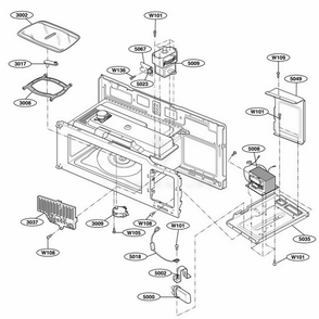 Interior Parts 1 Diagram and Parts List for 80522 CWHESEA LG Range