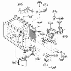 Interior Parts Diagram and Parts List for MA1103W MWEGSE LG Range