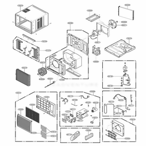 Main Diagram and Parts List for LW1815HR AWYAUSH LG Air Conditioner