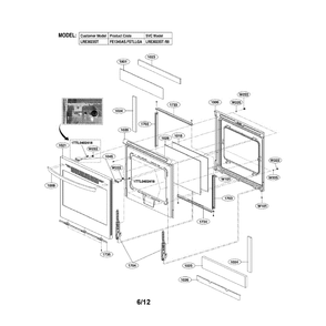 Door Diagram and Parts List for LRE3023ST 00 LG Range