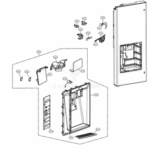 Dispenser Parts Diagram and Parts List for LMXS30756S ASTCNA0 LG Refrigerator