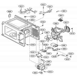 Part Location Diagram of 6877W1A540C LG HARNESS,SINGLE