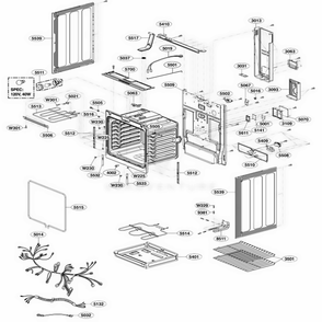 Cavity Parts Diagram and Parts List for LRE3021ST ASTLLGA LG Wall Oven