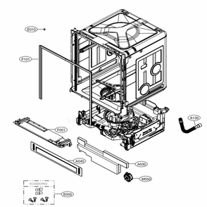 Main Diagram and Parts List for LDT6809SS ASSESNA LG Dishwasher