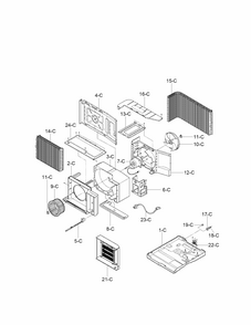 Air Handling And Cycle Parats Diagram and Parts List for 58075184700  Kenmore Air Conditioner