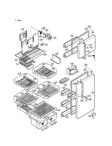 Door And Shelving Diagram and Parts List for LRTGC1815BS  LG Refrigerator