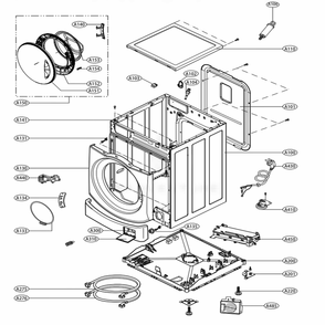 The Part List Of Cabinet Assembly Diagram and Parts List for WM1388HW ABWEPUS LG Washer
