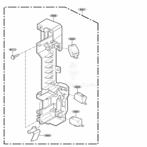 Latch Board Parts Diagram and Parts List for 80823 ASBESEA LG Range