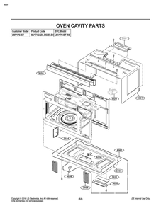 Oven Cavity Parts Diagram and Parts List for MV1746ADL CS3ELGA LG Microwave