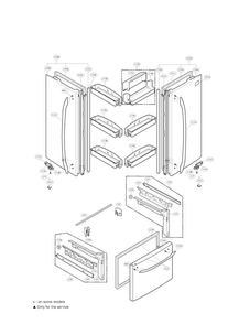 Door Parts Assembly Diagram and Parts List for LFC21770ST02  LG Refrigerator
