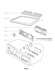 Control Panel And Plate Assembly Parts Diagram and Parts List for DLEX3885W  LG Dryer