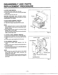 Disassembly/parts Procedure Diagram and Parts List for MA-1171S  LG Microwave