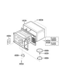 Oven Cavity Parts Diagram and Parts List for LTM9020B01  LG Microwave