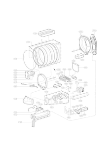 Drum And Motor Parts Diagram and Parts List for DLE1501W  LG Dryer