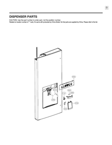 Dispenser Parts Diagram and Parts List for GR-F298NSSH ASTCNA4 LG Refrigerator