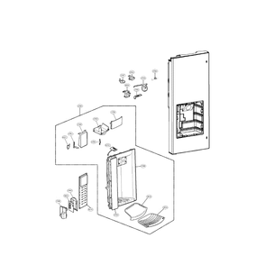 Dispenser Diagram and Parts List for LMX25986SB 00 LG Refrigerator