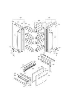 Door Parts Diagram and Parts List for LFC25776ST 01 LG Refrigerator