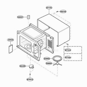 Oven Cavity Parts Diagram and Parts List for JE1440BF002 CBKEGEU LG Range