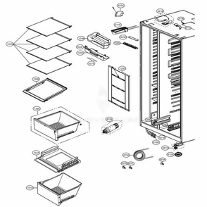 Refrigerator Compartment 2 Diagram and Parts List for LSXS26336S ASTCNA1 LG Refrigerator