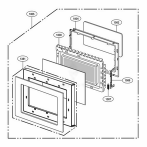 Door Parts Diagram and Parts List for LCS0712ST CSBETAR LG Microwave