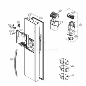 Part Location Diagram of ADC74646436 LG DOOR ASSEMBLY,FREEZER
