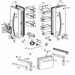 Door Parts Diagram and Parts List for 71322 ASWCSE2 LG Refrigerator