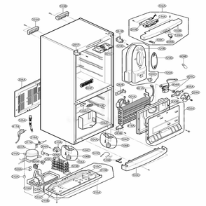 Main Parts 1 Diagram and Parts List for GR349R EWCGSC LG Refrigerator