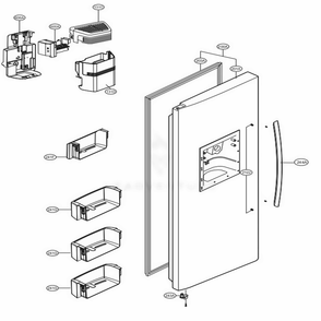 Freezer Door Diagram and Parts List for LSXS22423W ASWCNA0 LG Refrigerator